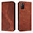 Leather Case Stands Flip Cover Holder H03X for Xiaomi Poco M3 Brown