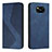 Leather Case Stands Flip Cover Holder H03X for Xiaomi Poco X3 NFC Blue