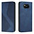 Leather Case Stands Flip Cover Holder H03X for Xiaomi Poco X3 Pro Blue