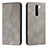 Leather Case Stands Flip Cover Holder H03X for Xiaomi Redmi 9 Prime India Gray