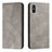 Leather Case Stands Flip Cover Holder H03X for Xiaomi Redmi 9AT Gray