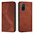 Leather Case Stands Flip Cover Holder H03X for Xiaomi Redmi K30S 5G Brown