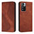 Leather Case Stands Flip Cover Holder H03X for Xiaomi Redmi Note 11 Pro+ Plus 5G Brown