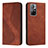 Leather Case Stands Flip Cover Holder H03X for Xiaomi Redmi Note 11S 5G Brown