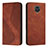 Leather Case Stands Flip Cover Holder H03X for Xiaomi Redmi Note 9 Pro Brown