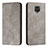 Leather Case Stands Flip Cover Holder H03X for Xiaomi Redmi Note 9S Gray