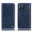 Leather Case Stands Flip Cover Holder H04P for Motorola Moto Edge 30 Fusion 5G Blue