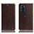 Leather Case Stands Flip Cover Holder H04P for Motorola Moto Edge 30 Pro 5G Brown