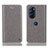 Leather Case Stands Flip Cover Holder H04P for Motorola Moto Edge 30 Pro 5G Gray