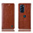 Leather Case Stands Flip Cover Holder H04P for Motorola Moto Edge 30 Pro 5G Light Brown