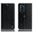 Leather Case Stands Flip Cover Holder H04P for Motorola Moto Edge Plus (2022) 5G Black