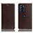 Leather Case Stands Flip Cover Holder H04P for Motorola Moto Edge Plus (2022) 5G Brown