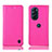 Leather Case Stands Flip Cover Holder H04P for Motorola Moto Edge Plus (2022) 5G Hot Pink