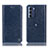 Leather Case Stands Flip Cover Holder H04P for Motorola Moto Edge S30 5G Blue