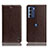 Leather Case Stands Flip Cover Holder H04P for Motorola Moto Edge S30 5G Brown