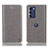 Leather Case Stands Flip Cover Holder H04P for Motorola Moto Edge S30 5G Gray