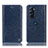 Leather Case Stands Flip Cover Holder H04P for Motorola Moto Edge X30 5G Blue