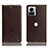 Leather Case Stands Flip Cover Holder H04P for Motorola Moto Edge X30 Pro 5G Brown