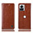 Leather Case Stands Flip Cover Holder H04P for Motorola Moto Edge X30 Pro 5G Light Brown