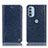 Leather Case Stands Flip Cover Holder H04P for Motorola Moto G31 Blue