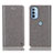 Leather Case Stands Flip Cover Holder H04P for Motorola Moto G31 Gray