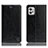 Leather Case Stands Flip Cover Holder H04P for Motorola Moto G32 Black