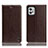 Leather Case Stands Flip Cover Holder H04P for Motorola Moto G32 Brown