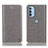 Leather Case Stands Flip Cover Holder H04P for Motorola Moto G41 Gray
