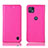 Leather Case Stands Flip Cover Holder H04P for Motorola Moto G50 5G Hot Pink