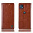 Leather Case Stands Flip Cover Holder H04P for Motorola Moto G50 5G Light Brown