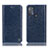 Leather Case Stands Flip Cover Holder H04P for Motorola Moto G50 Blue