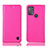 Leather Case Stands Flip Cover Holder H04P for Motorola Moto G50 Hot Pink