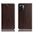 Leather Case Stands Flip Cover Holder H04P for OnePlus Nord N300 5G Brown