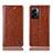 Leather Case Stands Flip Cover Holder H04P for OnePlus Nord N300 5G Light Brown