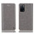 Leather Case Stands Flip Cover Holder H04P for Oppo A53s 5G Gray