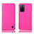 Leather Case Stands Flip Cover Holder H04P for Oppo A55S 5G Hot Pink