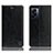 Leather Case Stands Flip Cover Holder H04P for Oppo A56S 5G Black