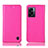 Leather Case Stands Flip Cover Holder H04P for Oppo A56S 5G Hot Pink