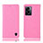 Leather Case Stands Flip Cover Holder H04P for Oppo A56S 5G Pink