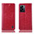 Leather Case Stands Flip Cover Holder H04P for Oppo A56S 5G Red