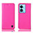 Leather Case Stands Flip Cover Holder H04P for Oppo A78 5G Hot Pink