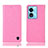 Leather Case Stands Flip Cover Holder H04P for Oppo A78 5G Pink