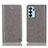 Leather Case Stands Flip Cover Holder H04P for Oppo Reno6 5G Gray