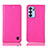 Leather Case Stands Flip Cover Holder H04P for Oppo Reno6 5G Hot Pink