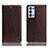 Leather Case Stands Flip Cover Holder H04P for Oppo Reno6 Pro 5G Brown