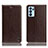 Leather Case Stands Flip Cover Holder H04P for Oppo Reno6 Pro 5G India Brown