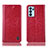 Leather Case Stands Flip Cover Holder H04P for Oppo Reno6 Pro 5G India Red