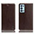 Leather Case Stands Flip Cover Holder H04P for Oppo Reno6 Pro+ Plus 5G Brown