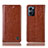 Leather Case Stands Flip Cover Holder H04P for Oppo Reno7 5G Light Brown