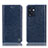 Leather Case Stands Flip Cover Holder H04P for Oppo Reno7 SE 5G Blue